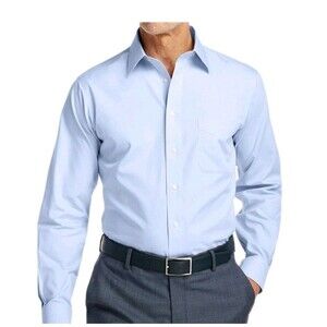 Paul Frederick Non-Iron Cotton Pinpoint Solid Point Collar Dress Shirt 18/35 2XL